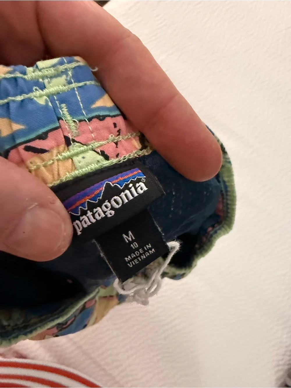 Patagonia Kids’ Baggies Swim Shorts – Colorful Geometric Print M/10